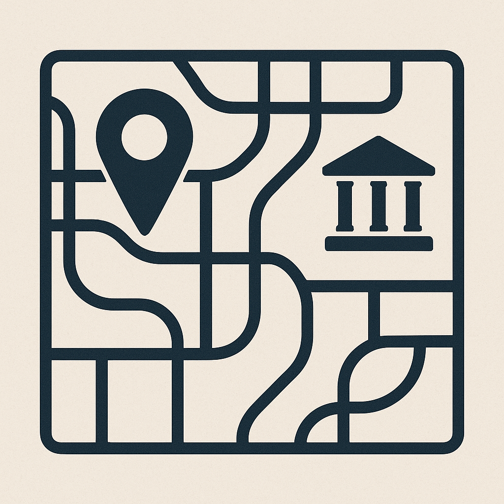 Abstract UI illustration suggesting navigation and landmark regions